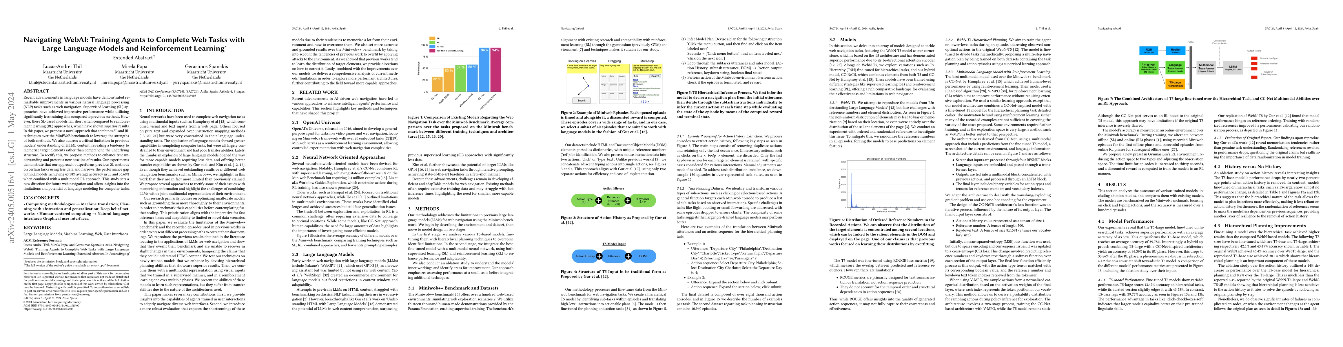 Thumbnail for Navigating WebAI: Training Agents to Complete Web Tasks with Large
  Language Models and Reinforcement Learning