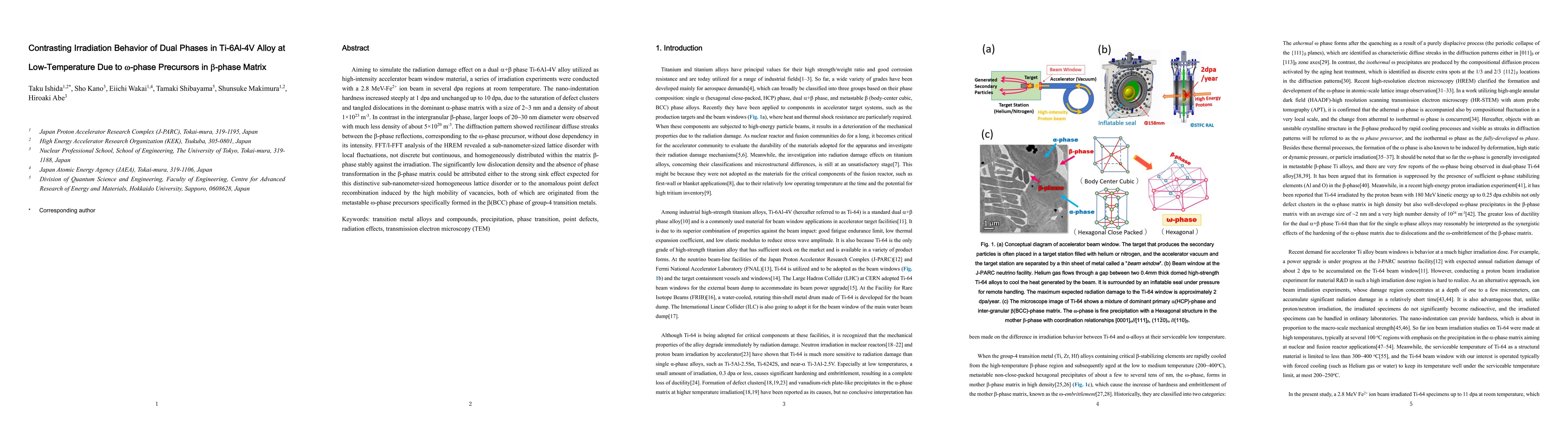 Thumbnail for Contrasting Irradiation Behavior of Dual Phases in Ti-6Al-4V Alloy at
  Low-Temperature Due to Omega-phase Precursors in Beta-phase Matrix