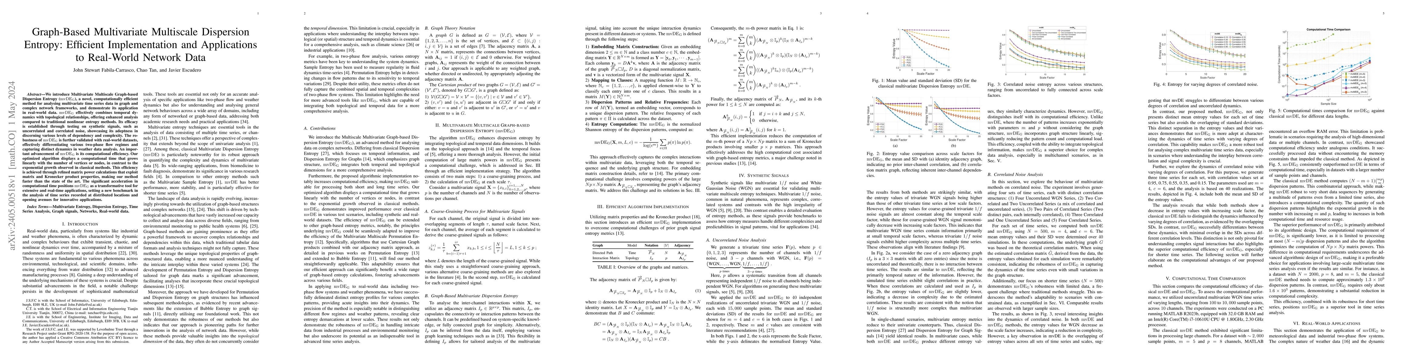 Thumbnail for Graph-Based Multivariate Multiscale Dispersion Entropy: Efficient
  Implementation and Applications to Real-World Network Data