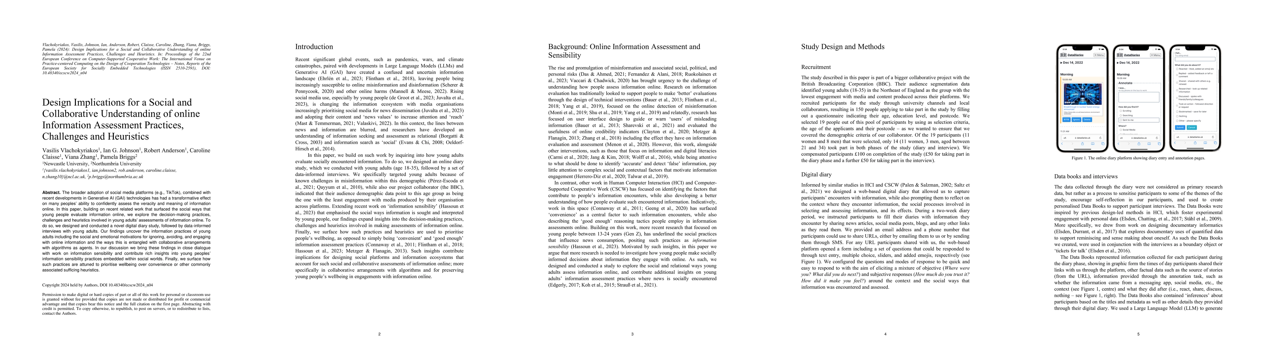 Thumbnail for Design Implications for a Social and Collaborative Understanding of
  online Information Assessment Practices, Challenges and Heuristics