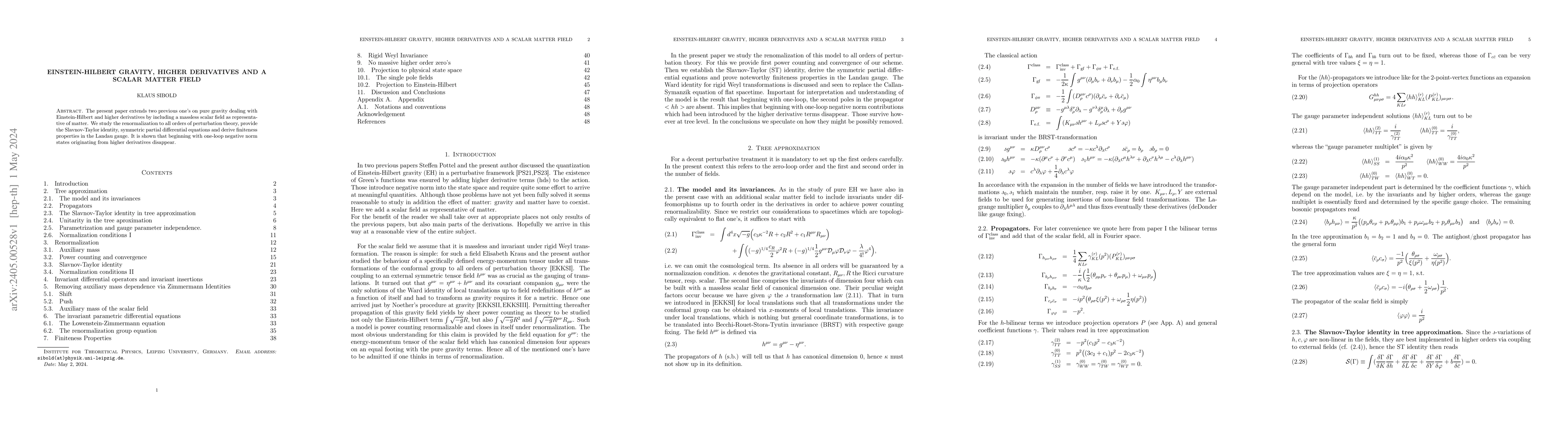 Thumbnail for Einstein-Hilbert gravity, higher derivatives and a scalar matter field