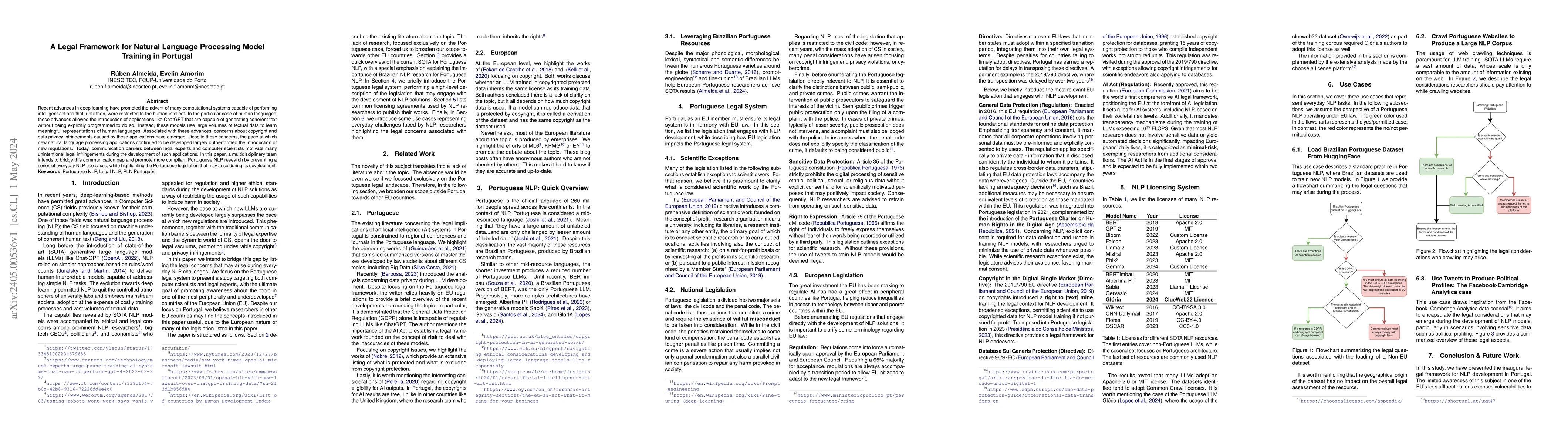 Thumbnail for A Legal Framework for Natural Language Processing Model Training in
  Portugal