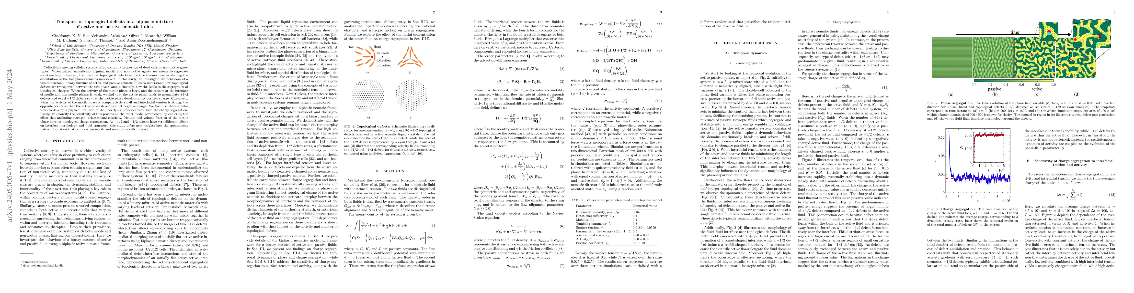 Thumbnail for Transport of topological defects in a biphasic mixture of active and
  passive nematic fluids