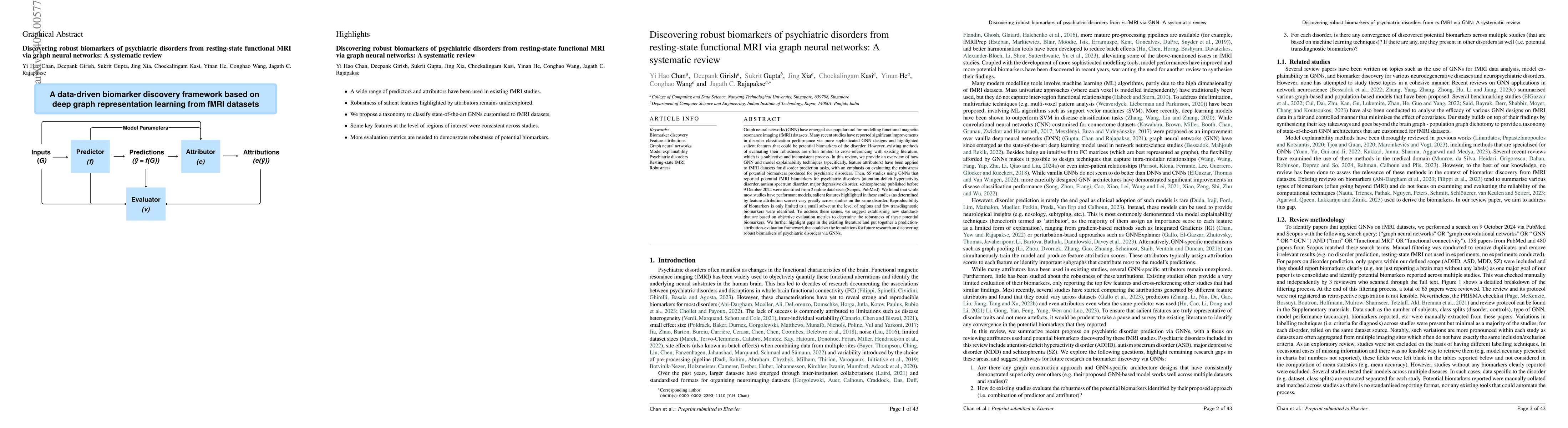 Thumbnail for Discovering robust biomarkers of neurological disorders from functional
  MRI using graph neural networks: A Review