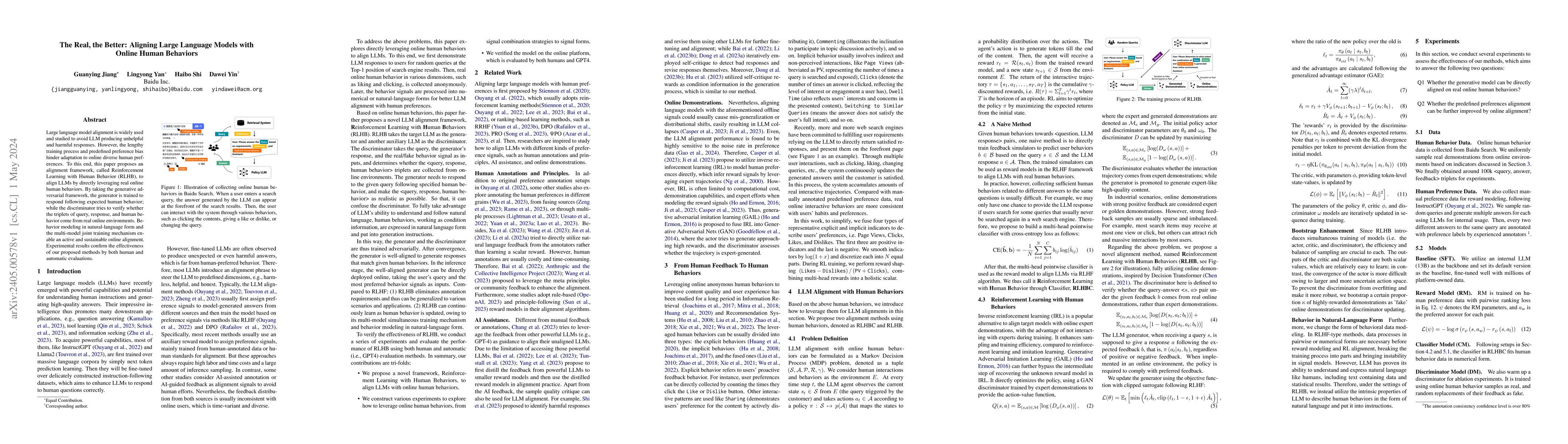 Thumbnail for The Real, the Better: Aligning Large Language Models with Online Human
  Behaviors