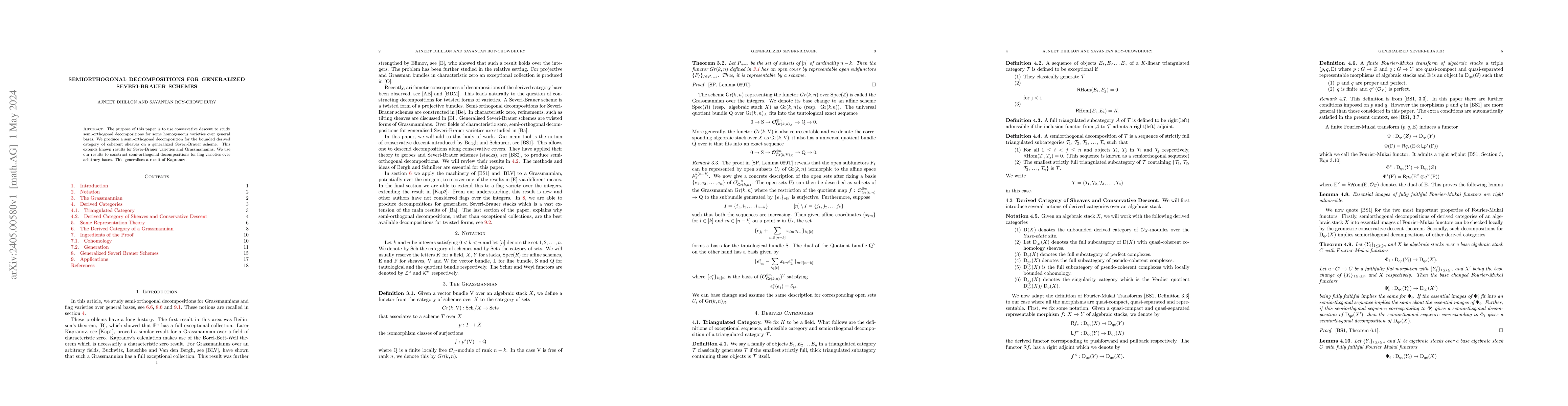 Thumbnail for Semiorthogonal decompositions for generalized Severi-Brauer schemes