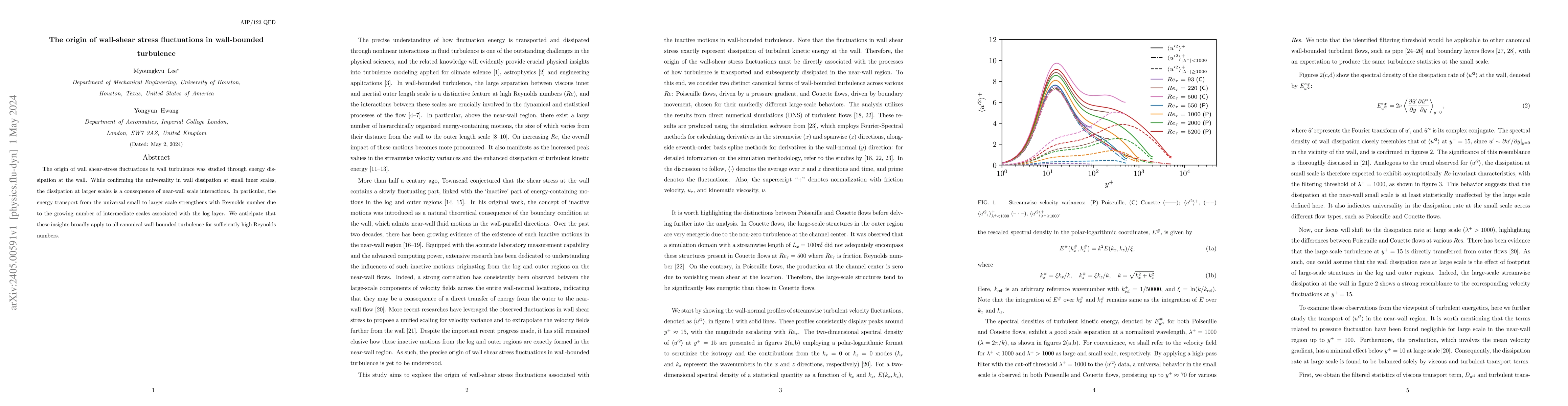 Thumbnail for The origin of wall-shear stress fluctuations in wall-bounded turbulence