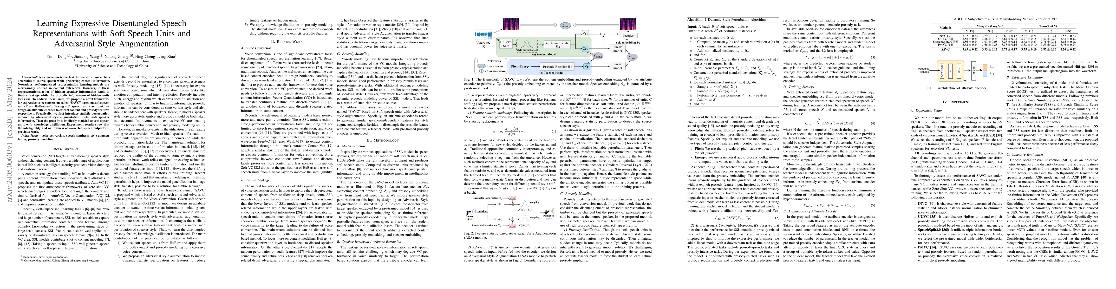 Thumbnail for Learning Expressive Disentangled Speech Representations with Soft Speech
  Units and Adversarial Style Augmentation
