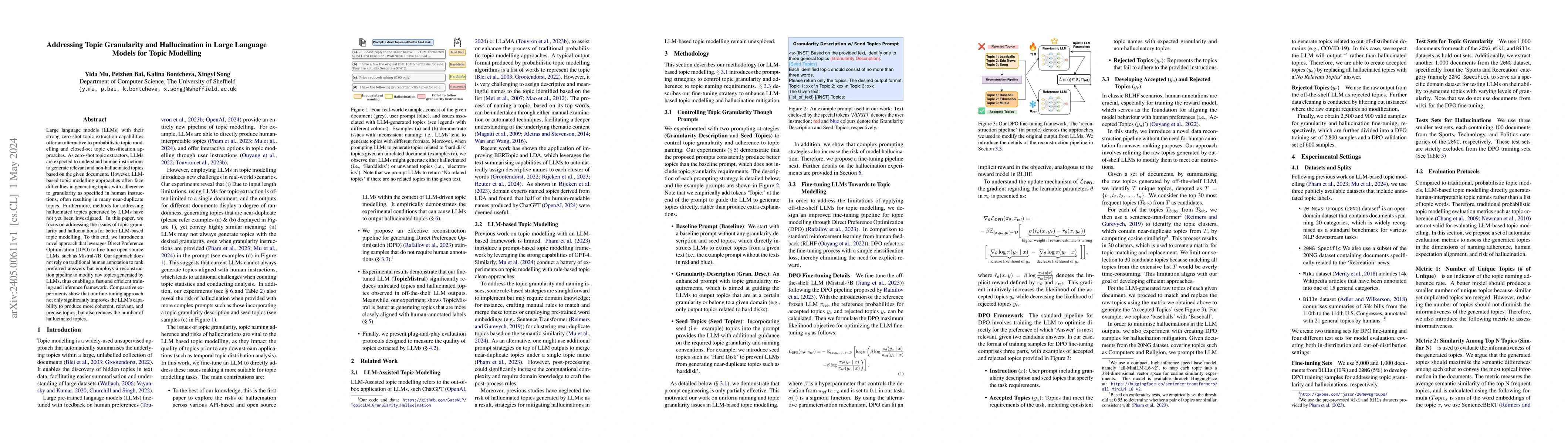 Thumbnail for Addressing Topic Granularity and Hallucination in Large Language Models
  for Topic Modelling