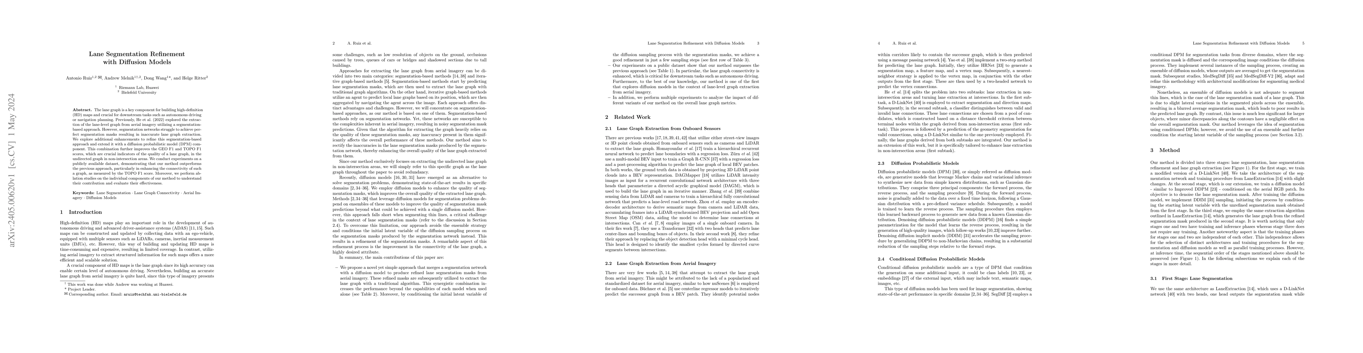 Thumbnail for Lane Segmentation Refinement with Diffusion Models