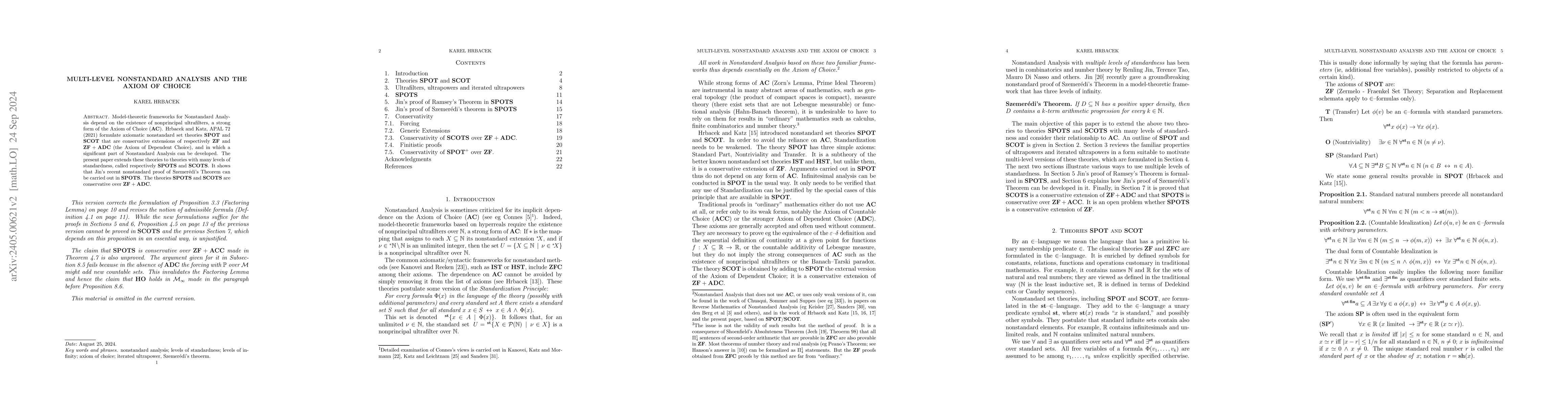 Thumbnail for Multi-level Nonstandard Analysis and the Axiom of Choice