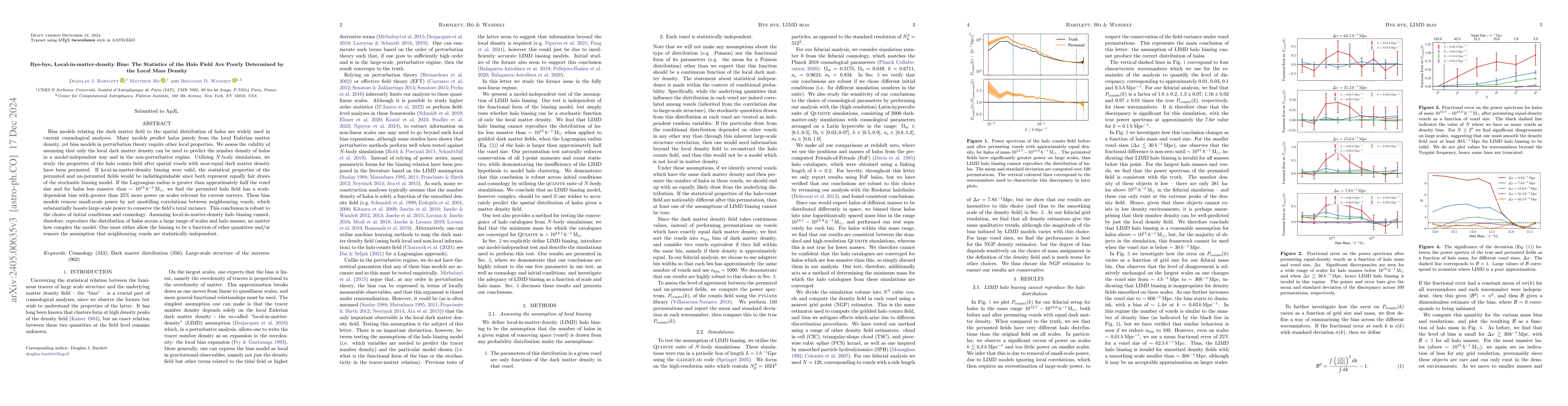 Thumbnail for Bye bye, local bias: the statistics of the halo field are poorly
  determined by the local mass density