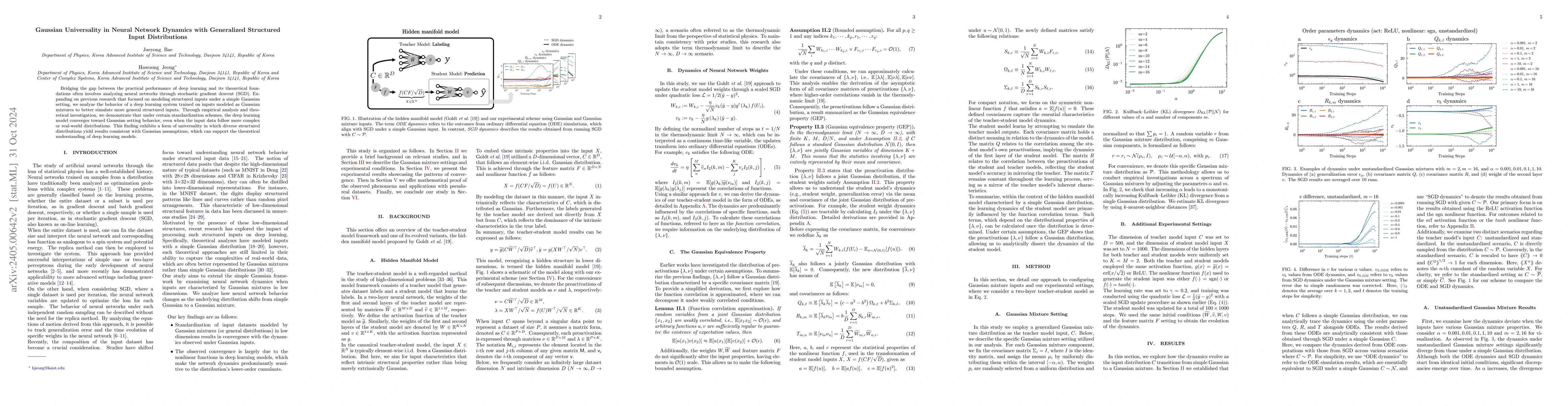 Thumbnail for From Empirical Observations to Universality: Dynamics of Deep Learning
  with Inputs Built on Gaussian mixture