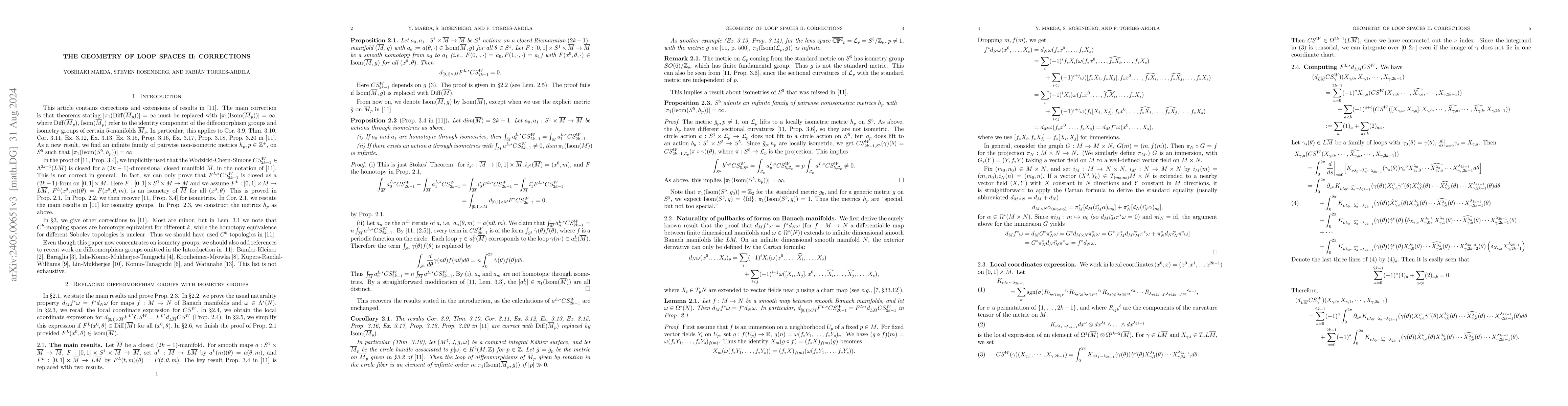 Thumbnail for The Geometry of Loop Spaces II: Corrections