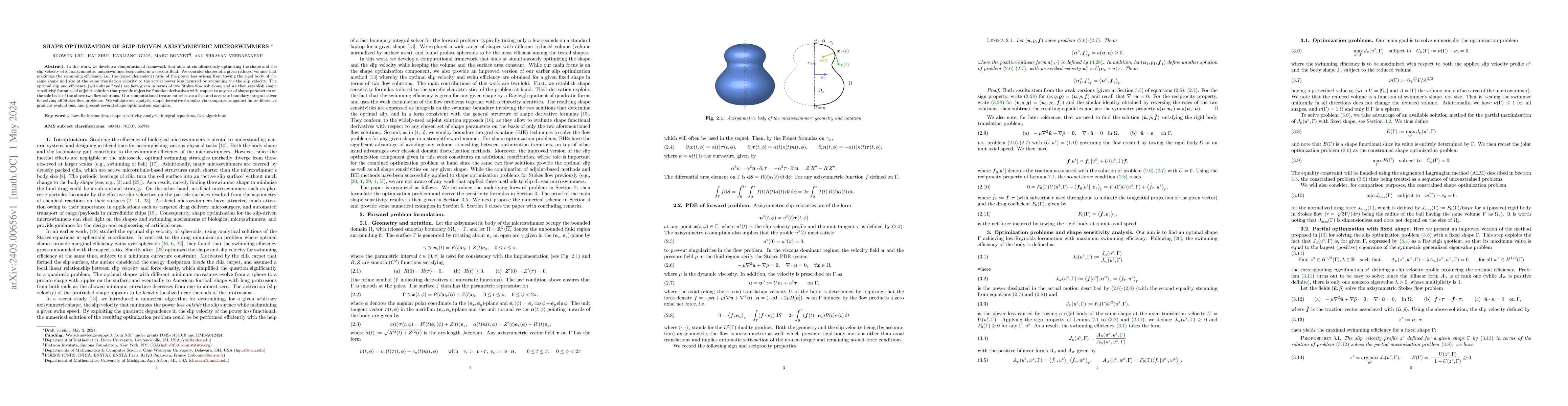 Thumbnail for Shape optimization of slip-driven axisymmetric microswimmers