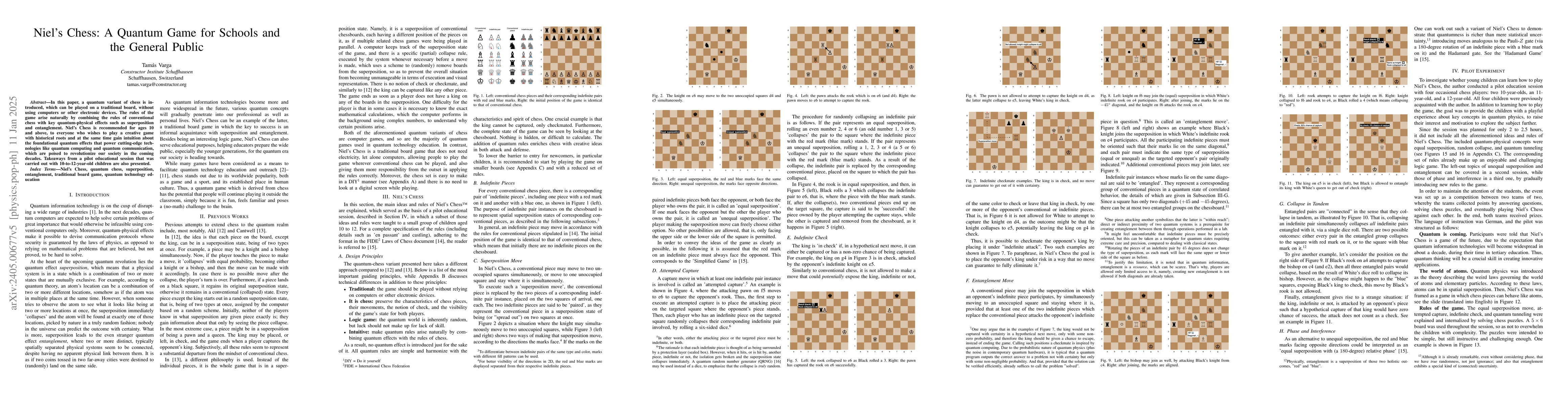 Thumbnail for Niel's Chess: A Quantum Game for Schools and the General Public