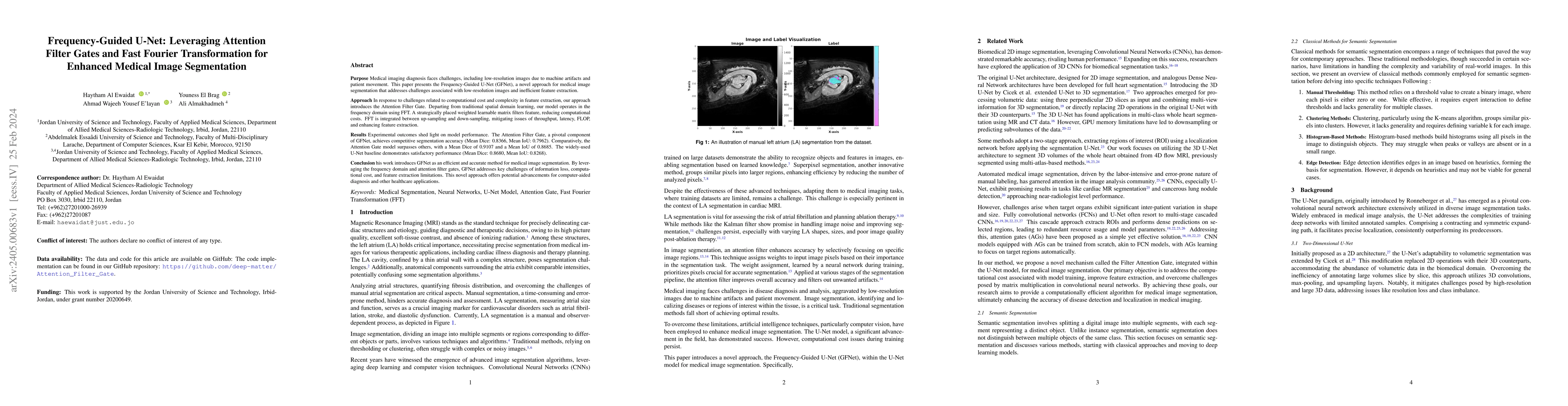 Thumbnail for Frequency-Guided U-Net: Leveraging Attention Filter Gates and Fast
  Fourier Transformation for Enhanced Medical Image Segmentation