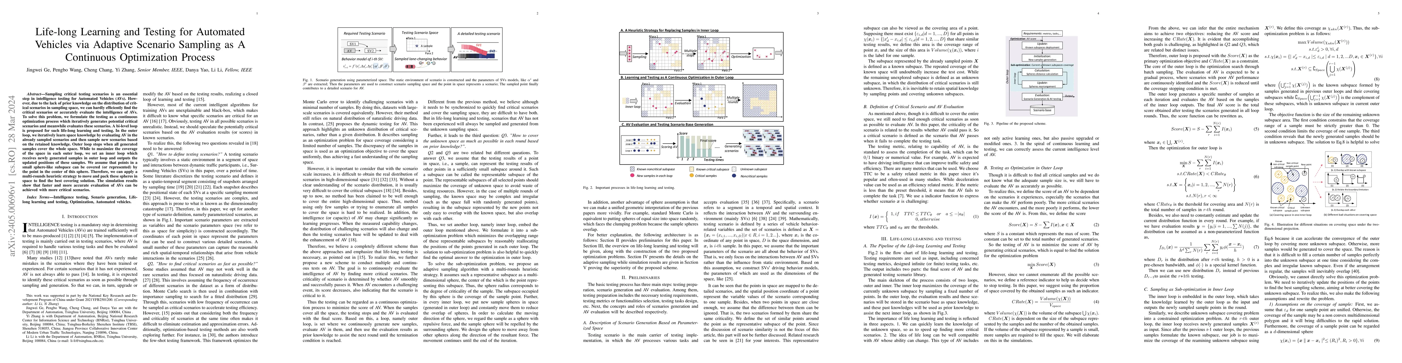 Thumbnail for Life-long Learning and Testing for Automated Vehicles via Adaptive
  Scenario Sampling as A Continuous Optimization Process