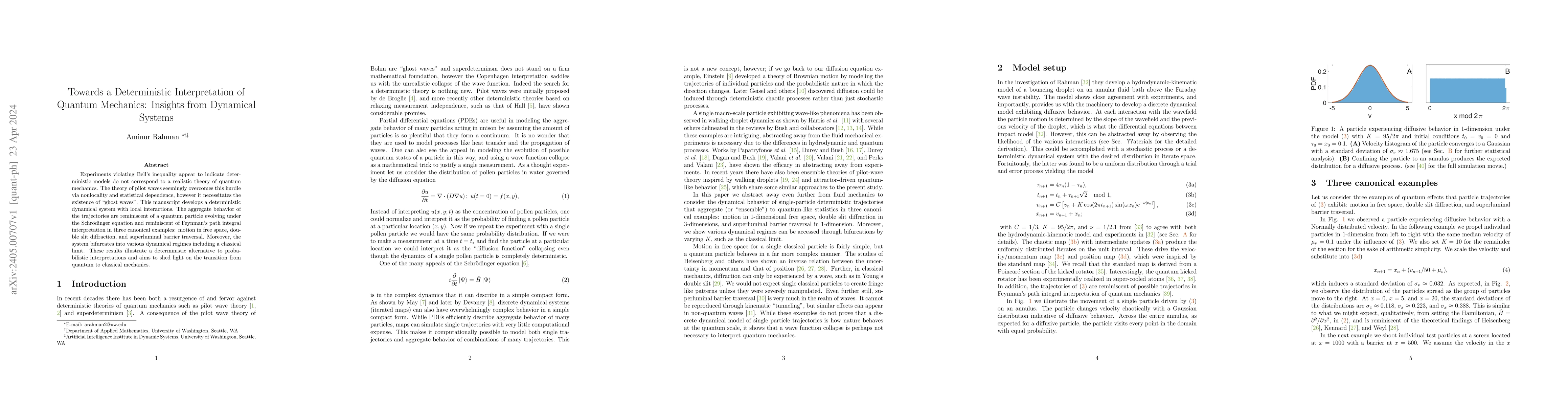 Thumbnail for Towards a Deterministic Interpretation of Quantum Mechanics: Insights
  from Dynamical Systems
