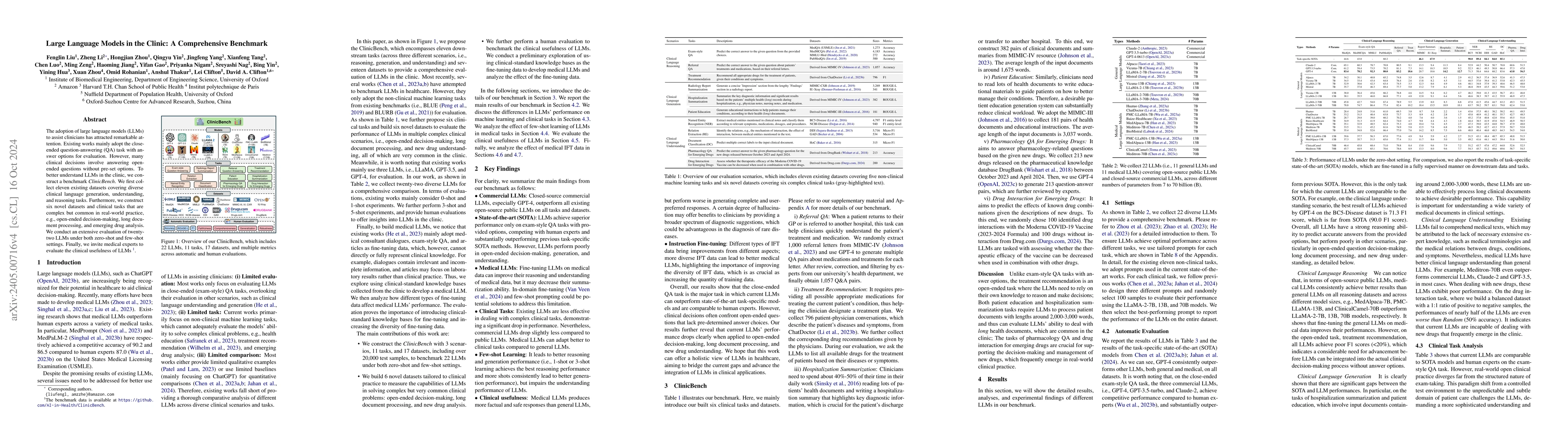 Thumbnail for Large Language Models in the Clinic: A Comprehensive Benchmark