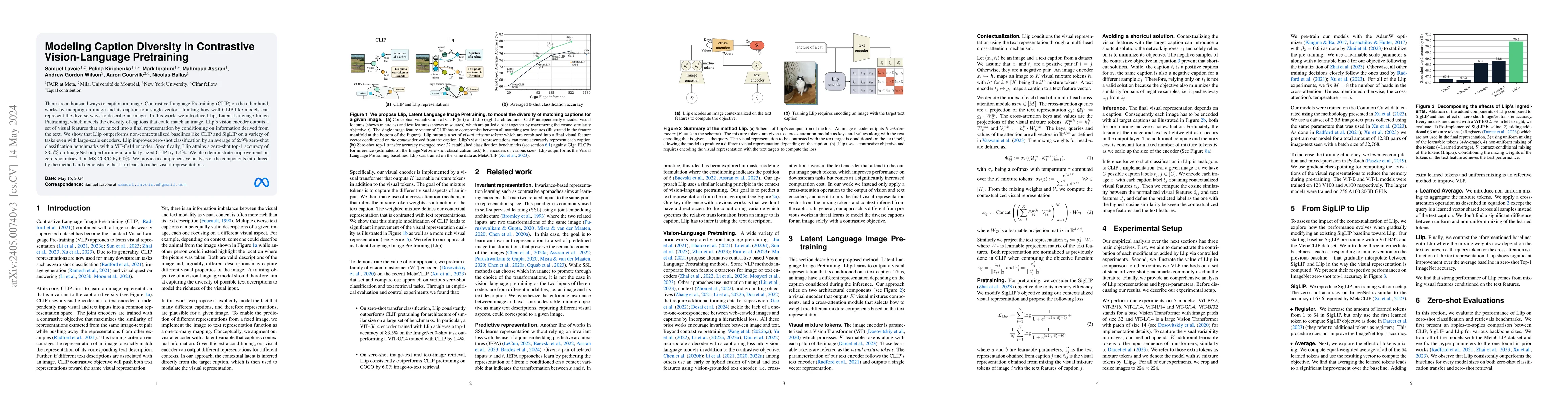 Thumbnail for Modeling Caption Diversity in Contrastive Vision-Language Pretraining