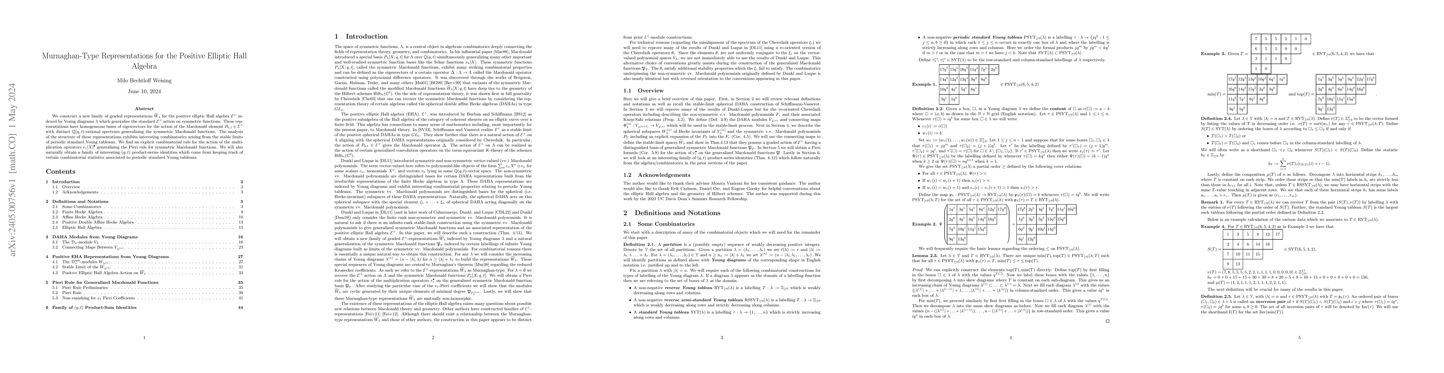 Thumbnail for Murnaghan-Type Representations for the Positive Elliptic Hall Algebra