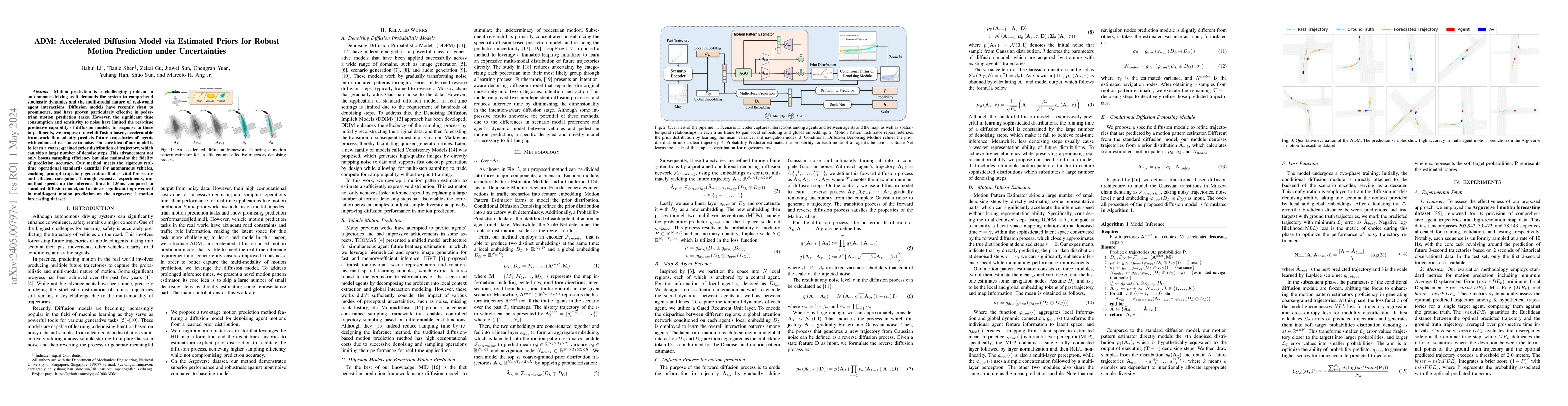 Thumbnail for ADM: Accelerated Diffusion Model via Estimated Priors for Robust Motion
  Prediction under Uncertainties