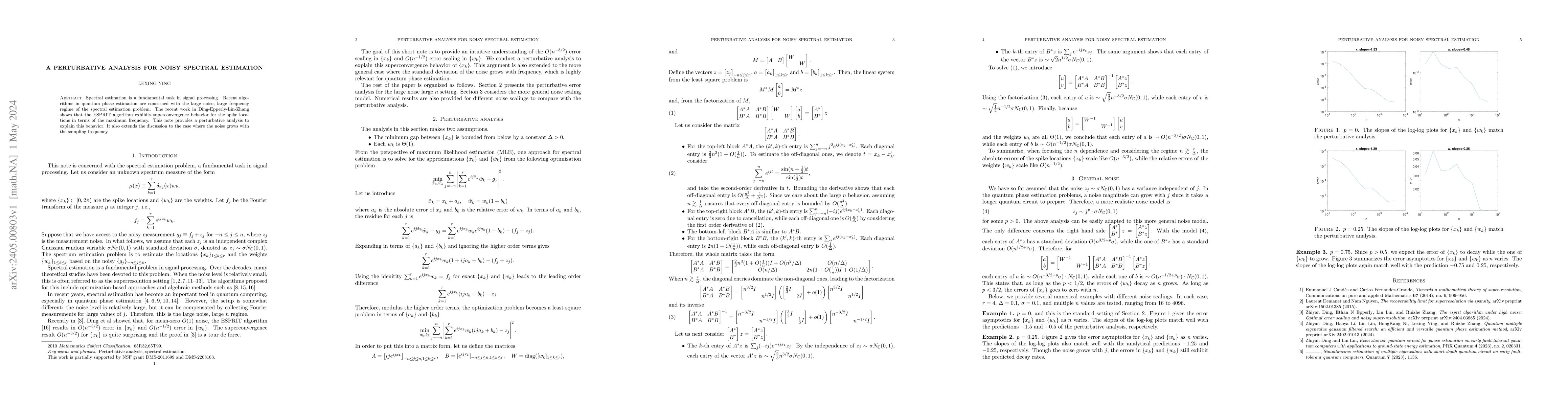 Thumbnail for A perturbative analysis for noisy spectral estimation