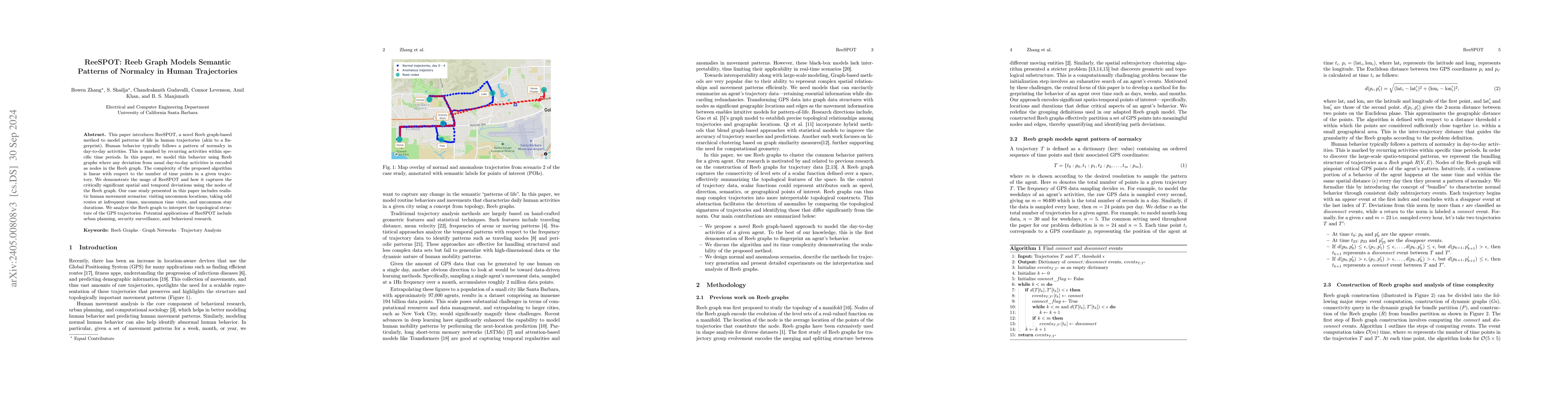 Thumbnail for ReeSPOT: Reeb Graph Models Semantic Patterns of Normalcy in Human
  Trajectories