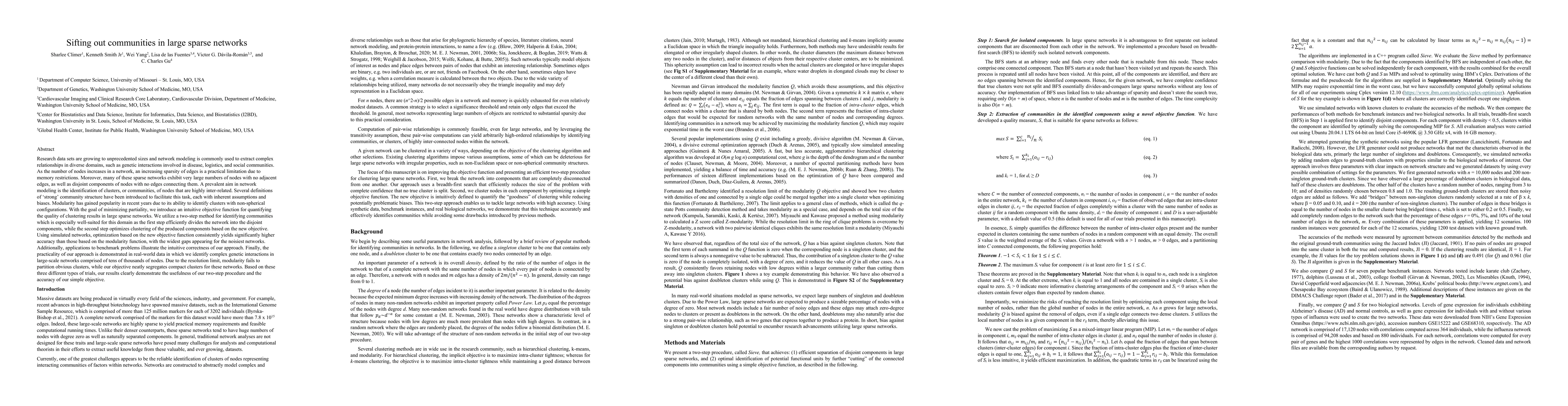 Thumbnail for Sifting out communities in large sparse networks
