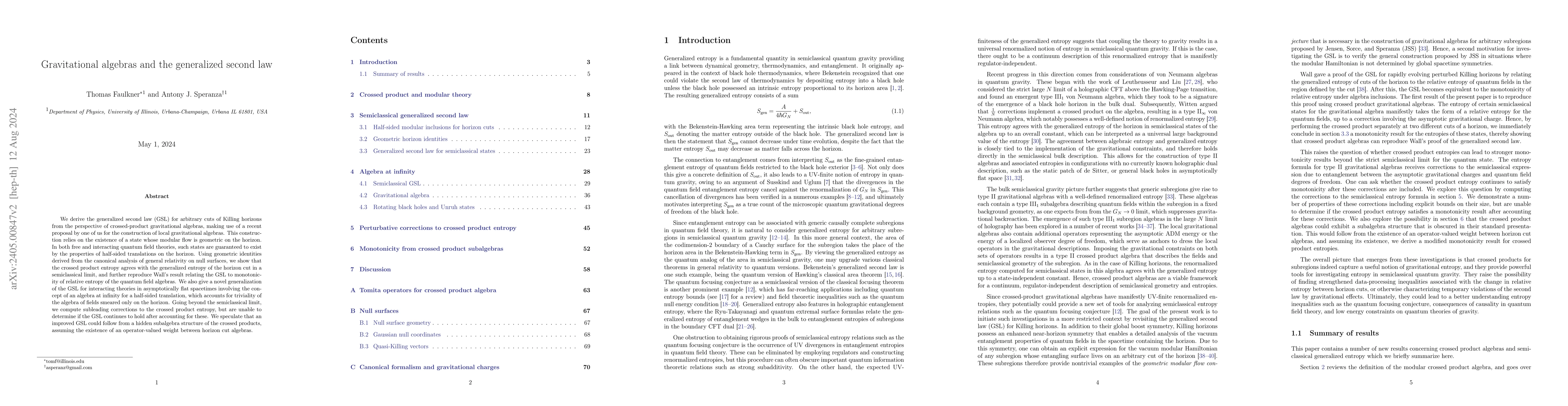 Thumbnail for Gravitational algebras and the generalized second law