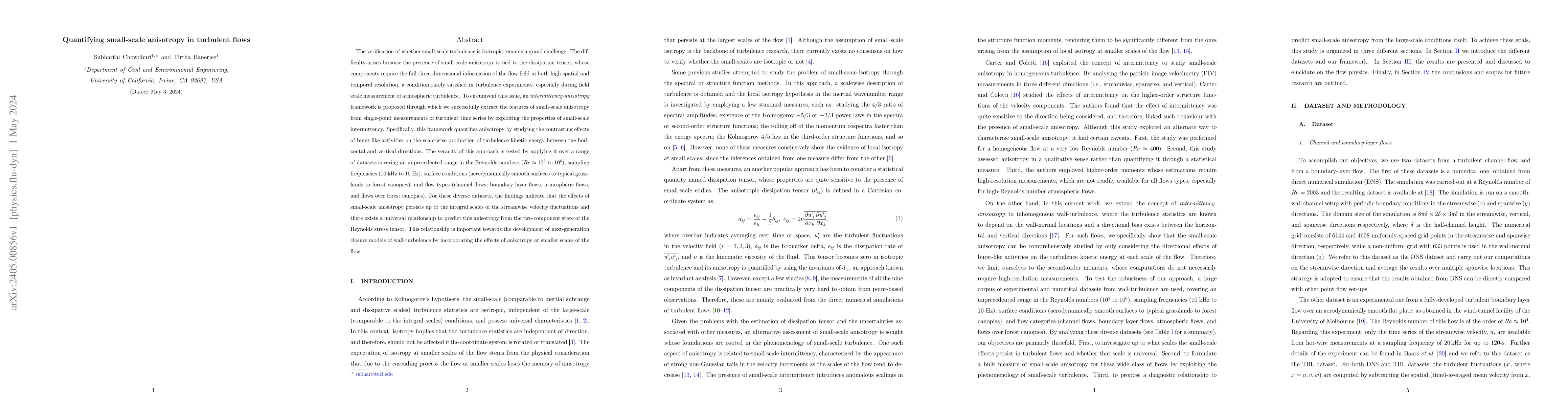 Thumbnail for Quantifying small-scale anisotropy in turbulent flows