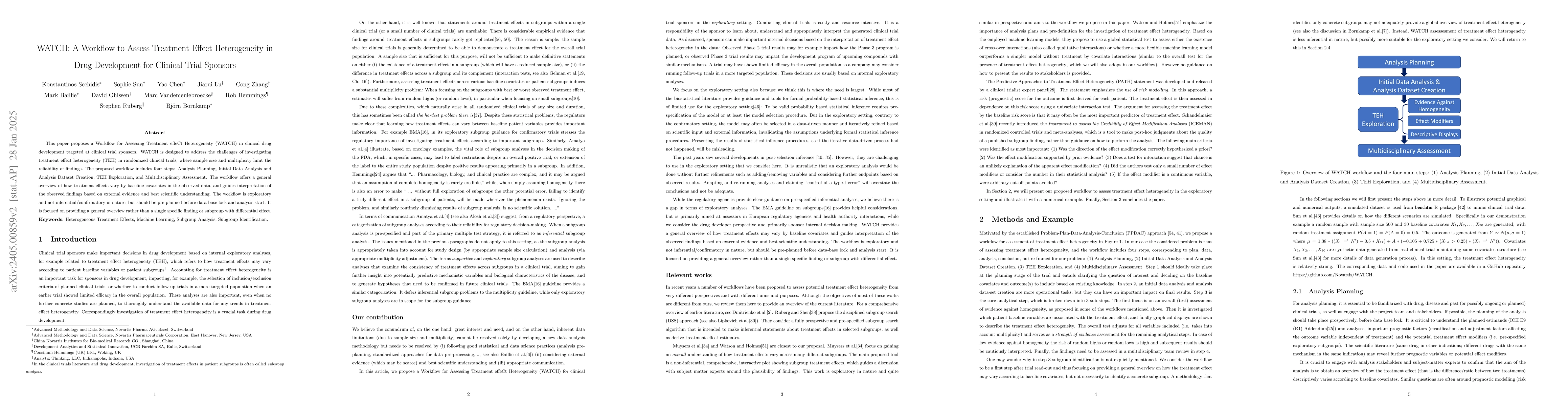 Thumbnail for WATCH: A Workflow to Assess Treatment Effect Heterogeneity in Drug
  Development for Clinical Trial Sponsors
