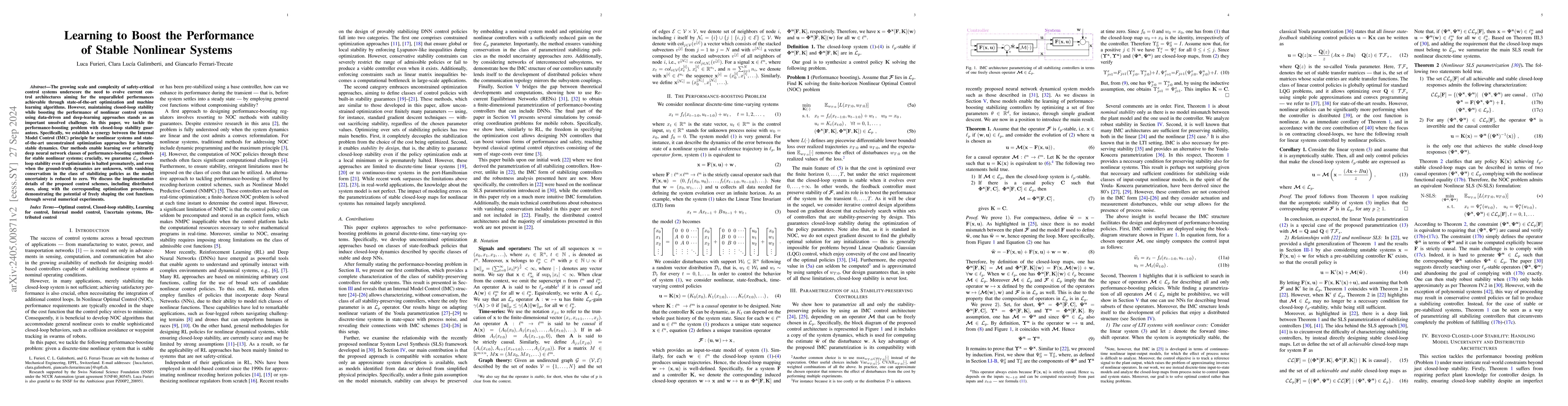 Thumbnail for Learning to Boost the Performance of Stable Nonlinear Systems