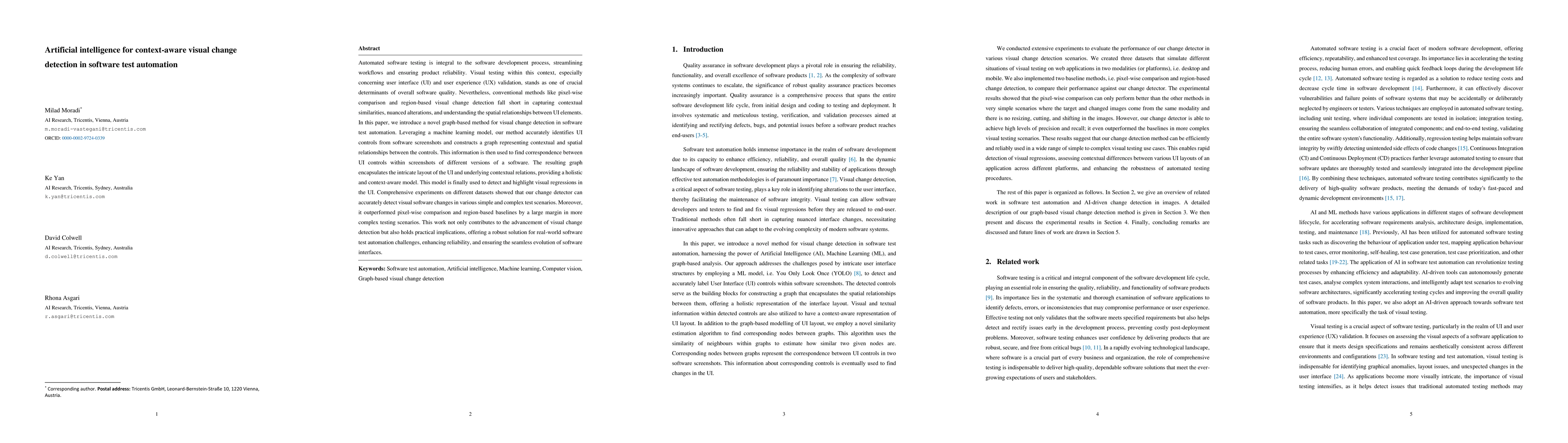 Thumbnail for Artificial intelligence for context-aware visual change detection in
  software test automation