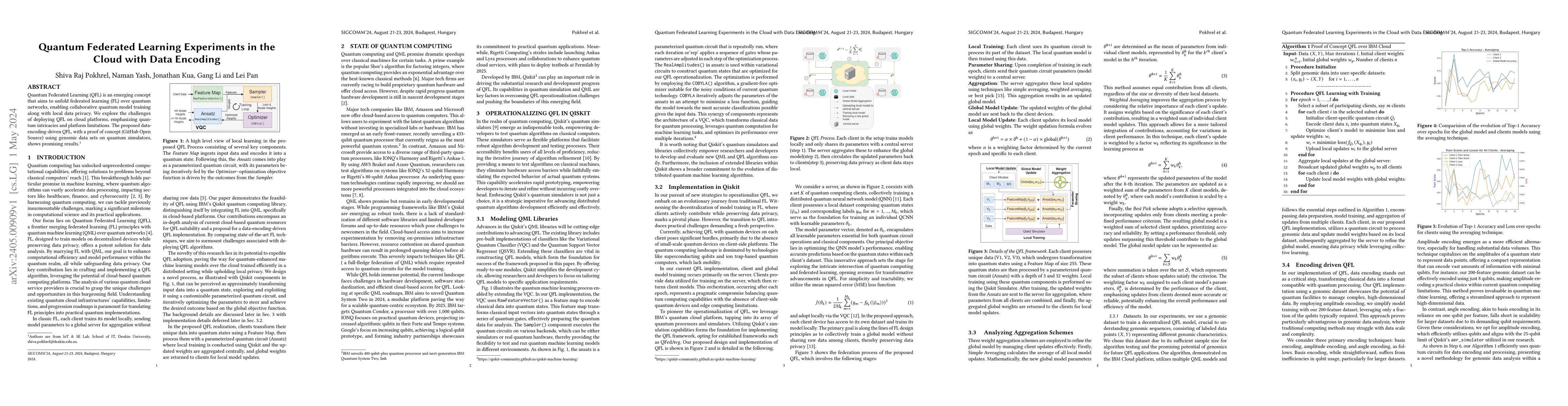 Thumbnail for Quantum Federated Learning Experiments in the Cloud with Data Encoding
