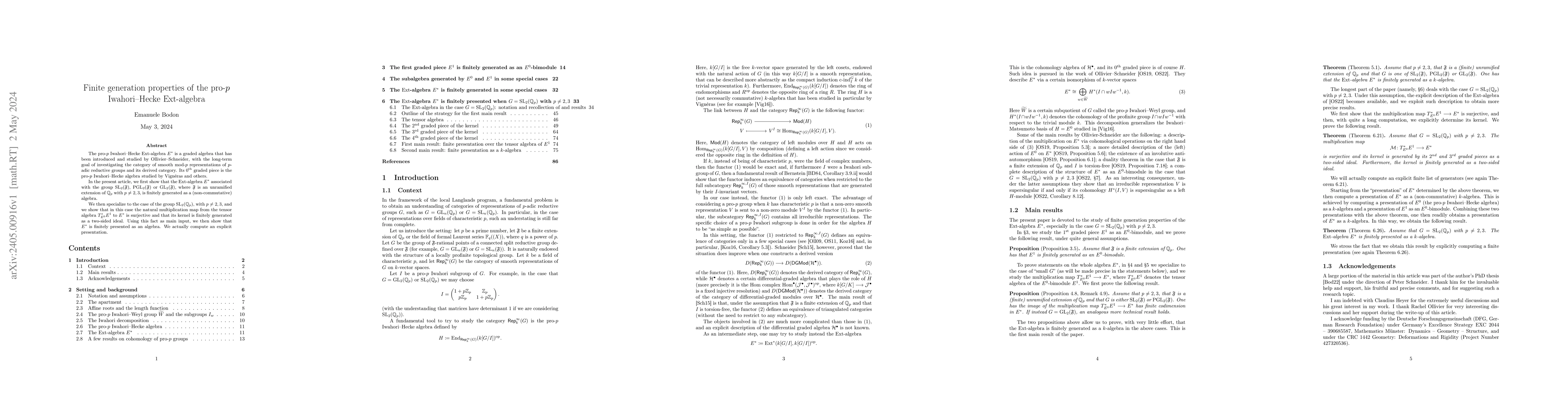 Thumbnail for Finite generation properties of the pro-$p$ Iwahori-Hecke
  $\operatorname{Ext}$-algebra