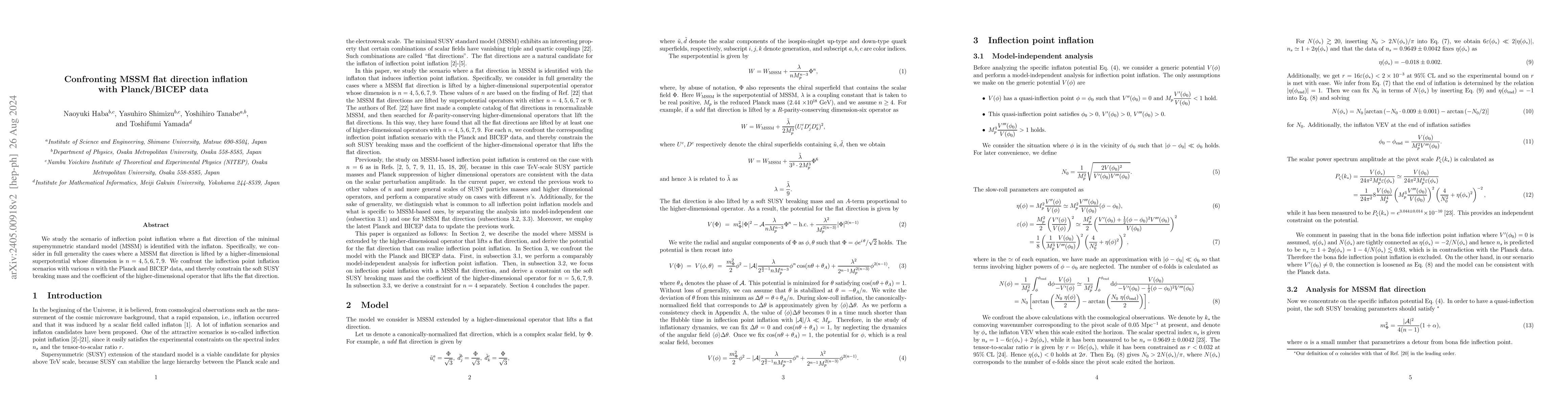 Thumbnail for Confronting MSSM flat direction inflation with Planck/BICEP data