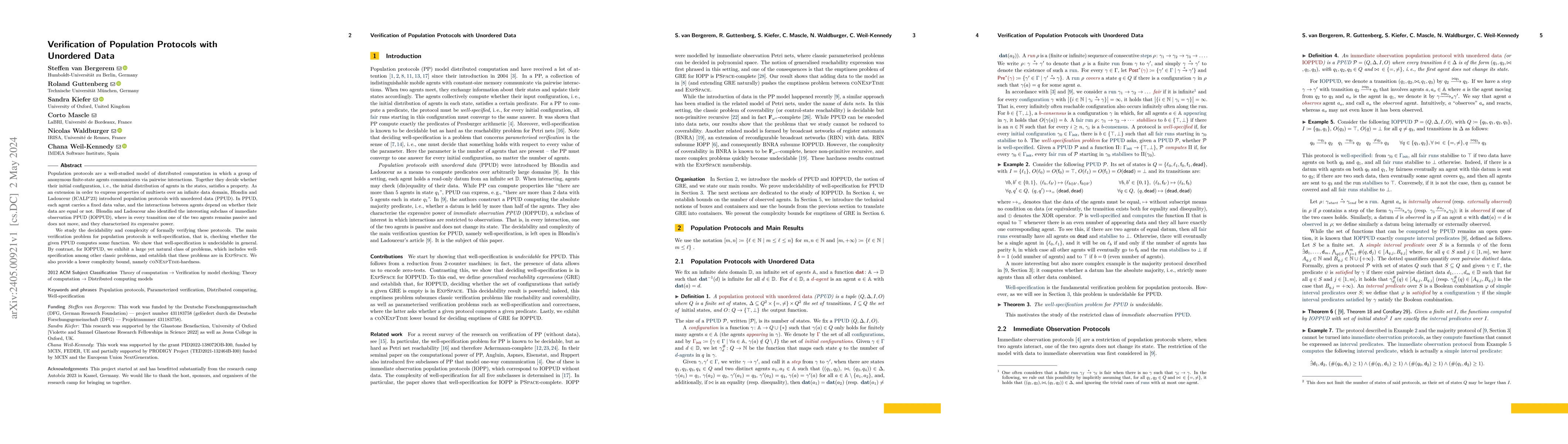Thumbnail for Verification of Population Protocols with Unordered Data