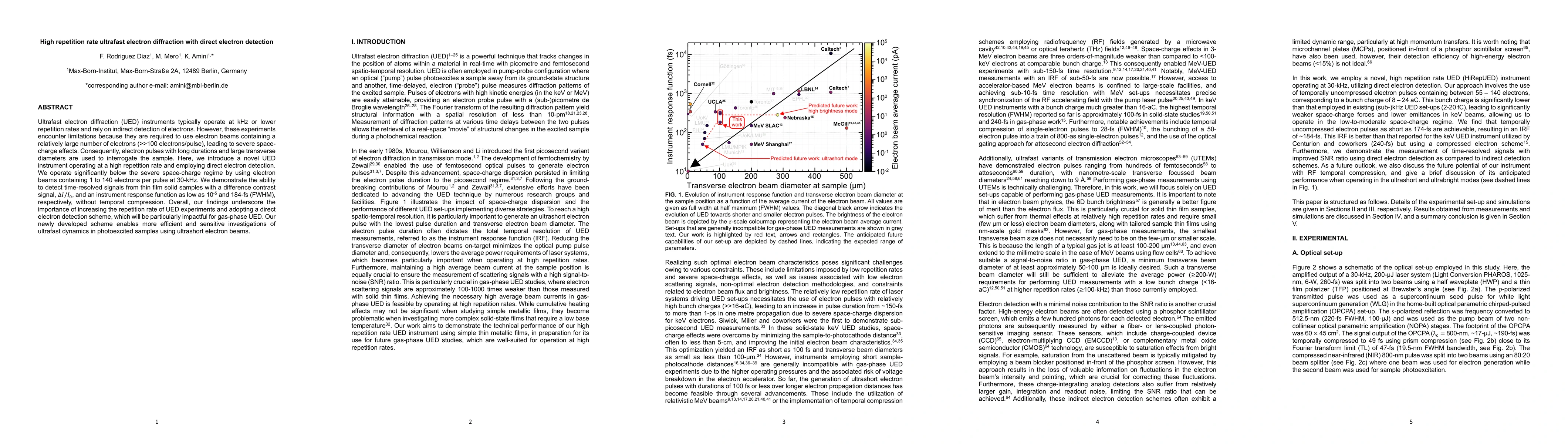 Thumbnail for High repetition rate ultrafast electron diffraction with direct electron
  detection