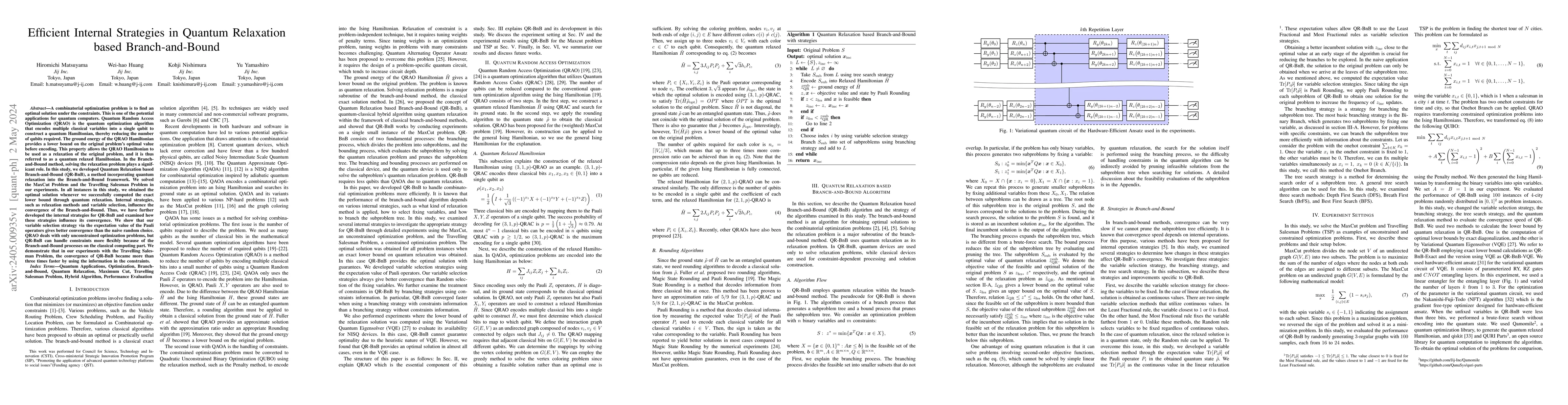 Thumbnail for Efficient Internal Strategies in Quantum Relaxation based
  Branch-and-Bound