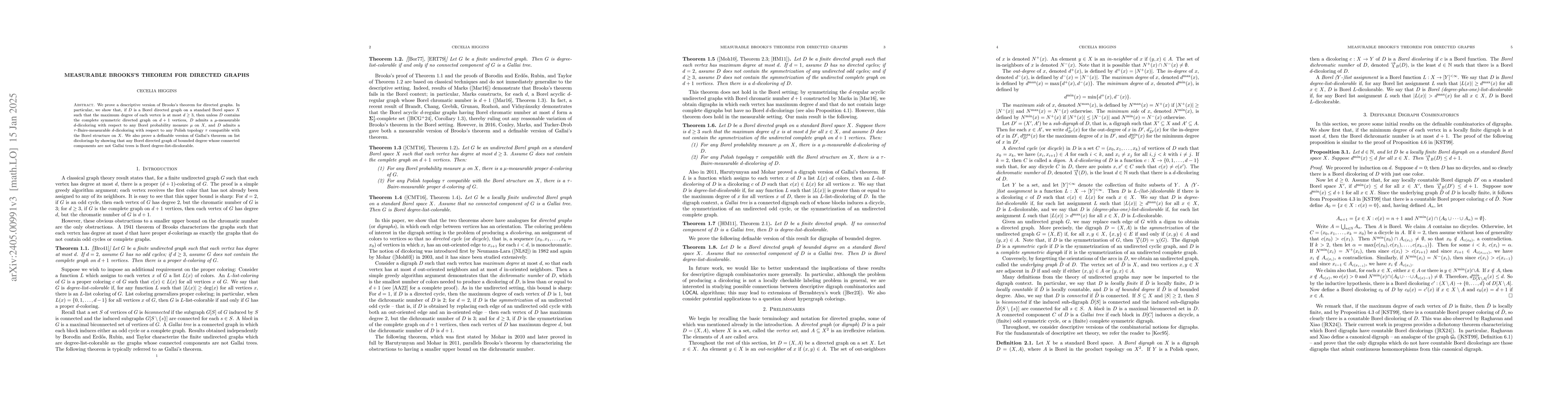 Thumbnail for Measurable Brooks's Theorem for Directed Graphs