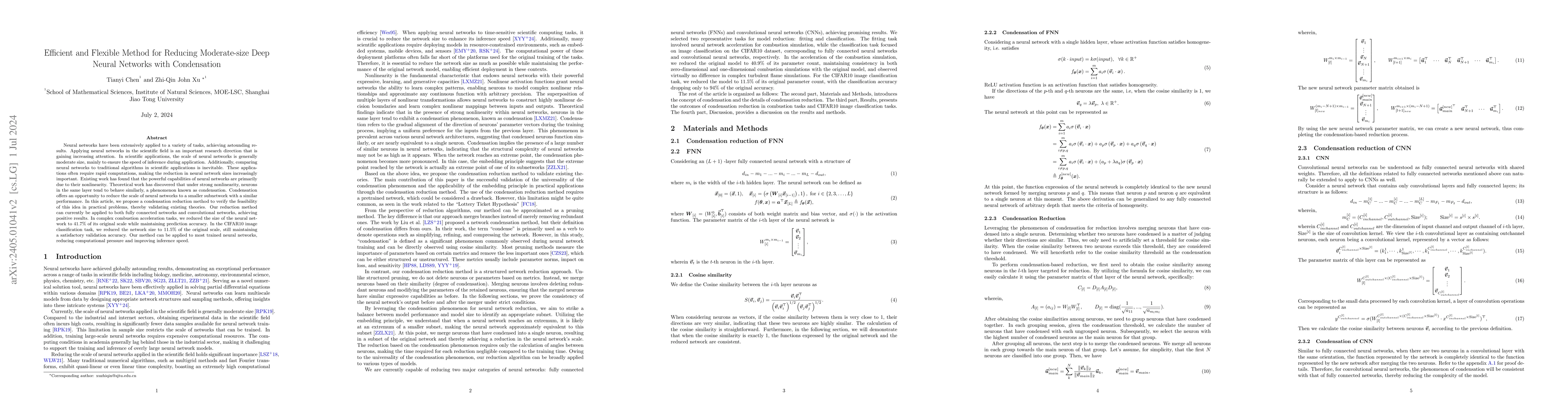 Thumbnail for Efficient and Flexible Method for Reducing Moderate-size Deep Neural
  Networks with Condensation