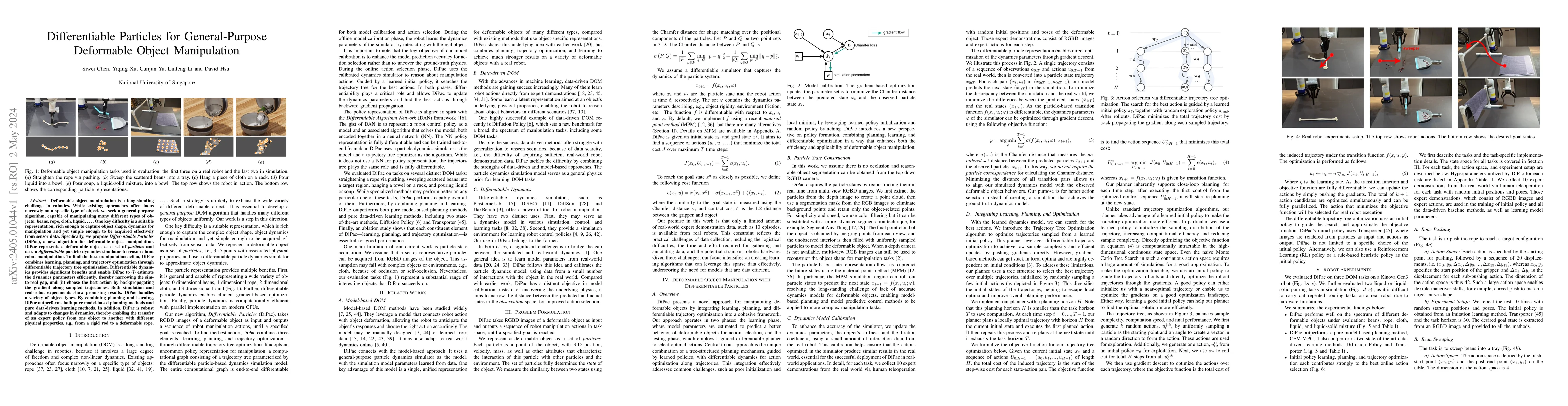 Thumbnail for Differentiable Particles for General-Purpose Deformable Object
  Manipulation