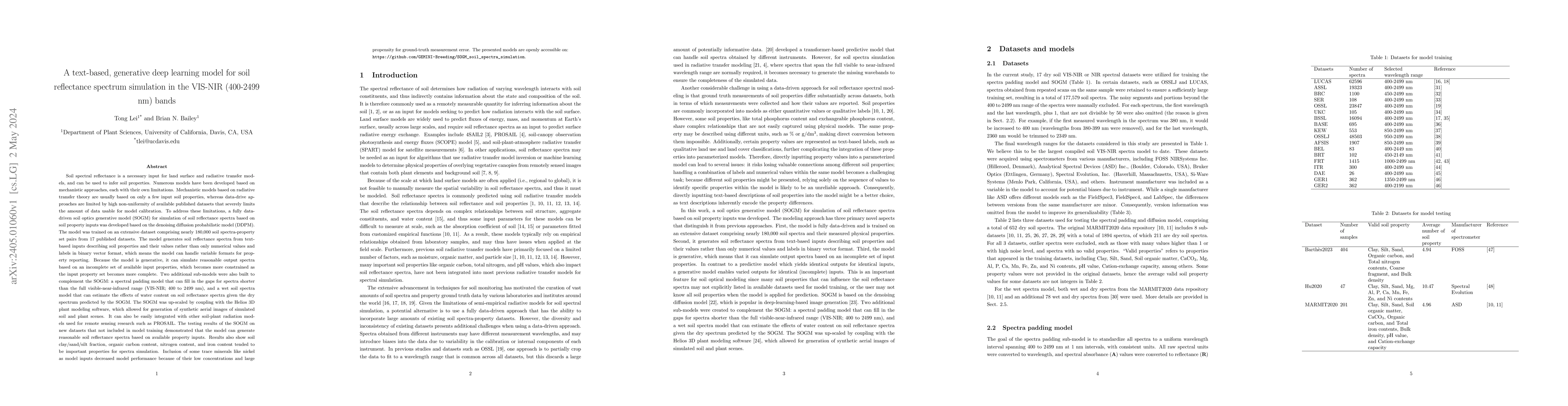 Thumbnail for A text-based, generative deep learning model for soil reflectance
  spectrum simulation in the VIS-NIR (400-2499 nm) bands