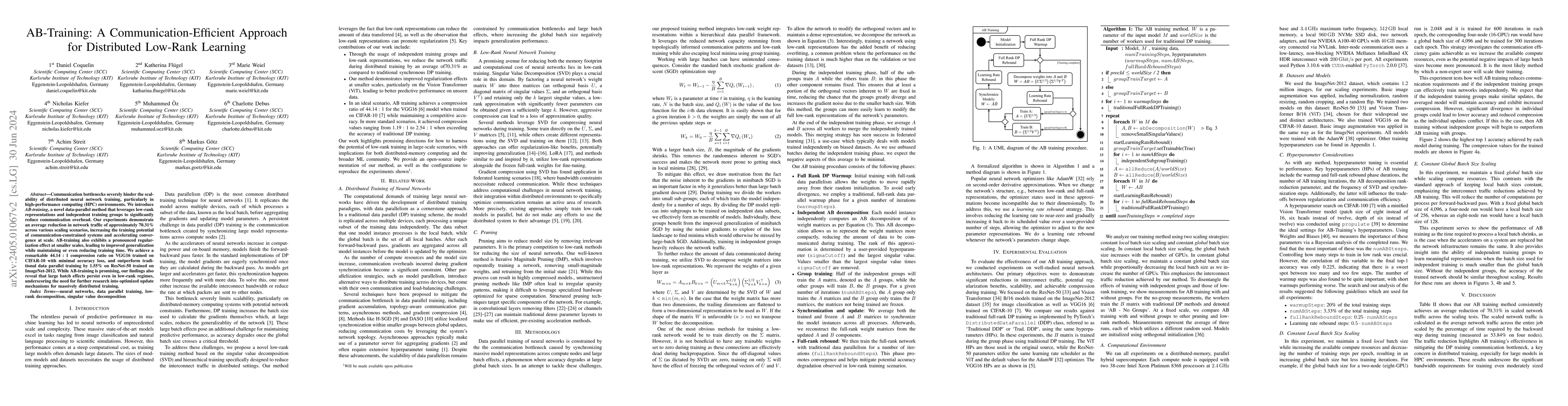 Thumbnail for AB-Training: A Communication-Efficient Approach for Distributed Low-Rank
  Learning