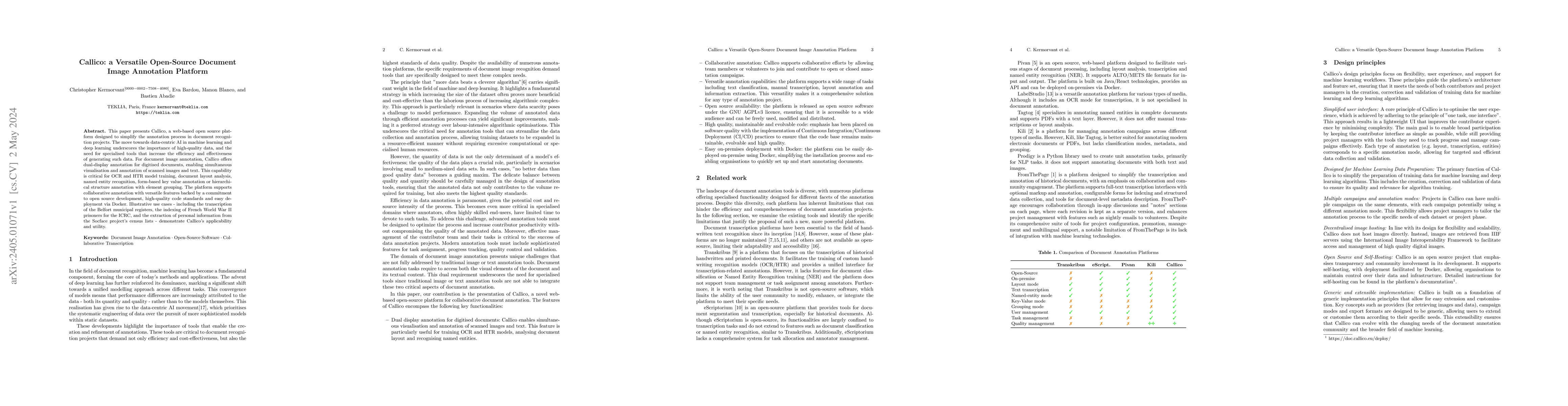 Thumbnail for Callico: a Versatile Open-Source Document Image Annotation Platform