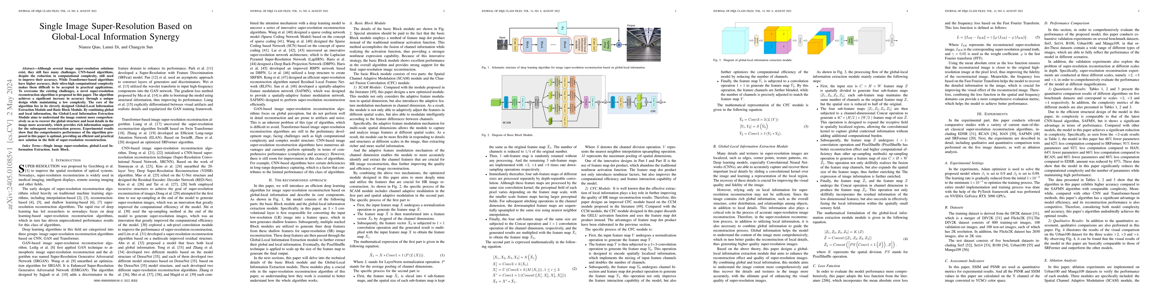 Thumbnail for Single Image Super-Resolution Based on Global-Local Information Synergy
