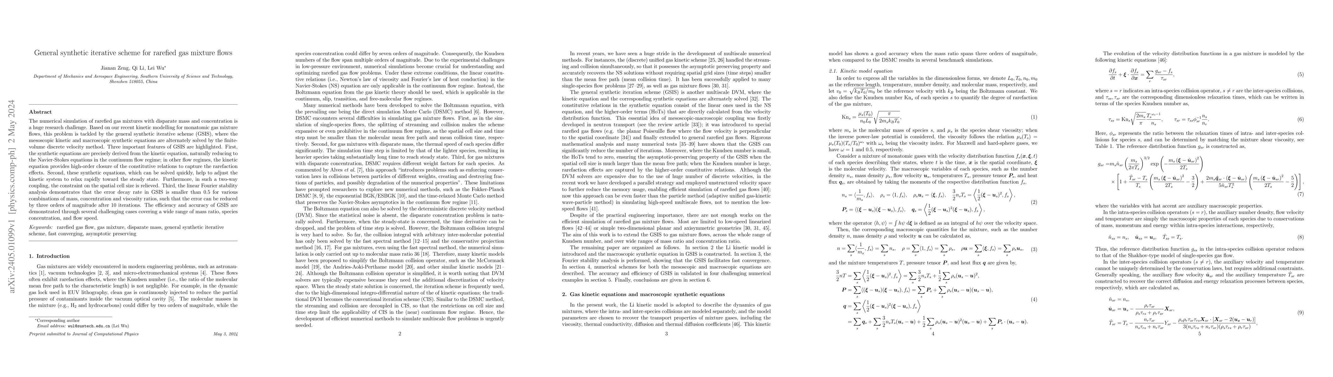 Thumbnail for General synthetic iterative scheme for rarefied gas mixture flows
