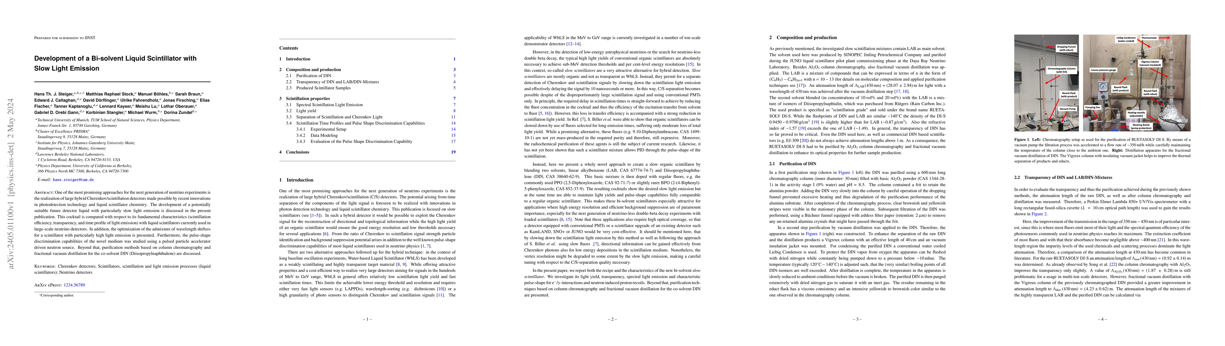 Thumbnail for Development of a Bi-solvent Liquid Scintillator with Slow Light Emission